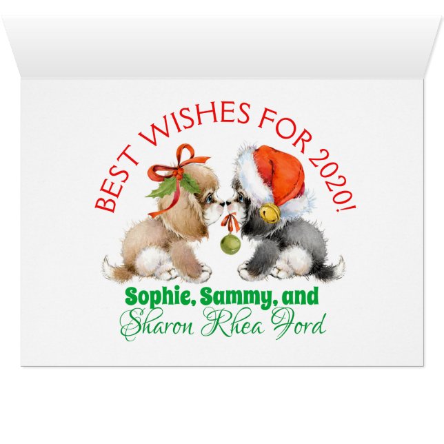Christmas Precious Puppies Card (Inside Horizontal (Bottom))