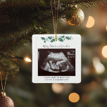 Christmas Pregnancy Announcement Baby Scan Grandma Ceramic Ornament<br><div class="desc">It's always a good time to share this exciting news with your nearest and dearest. Perfect Christmas gift idea for the grandma to be with ultrasound photo. Customise this unique announcement display, add your details and let everyone know about this special news. Great gift for new parents and baby showers....</div>