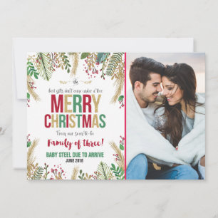 Christmas Pregnancy Announcement Christmas Card