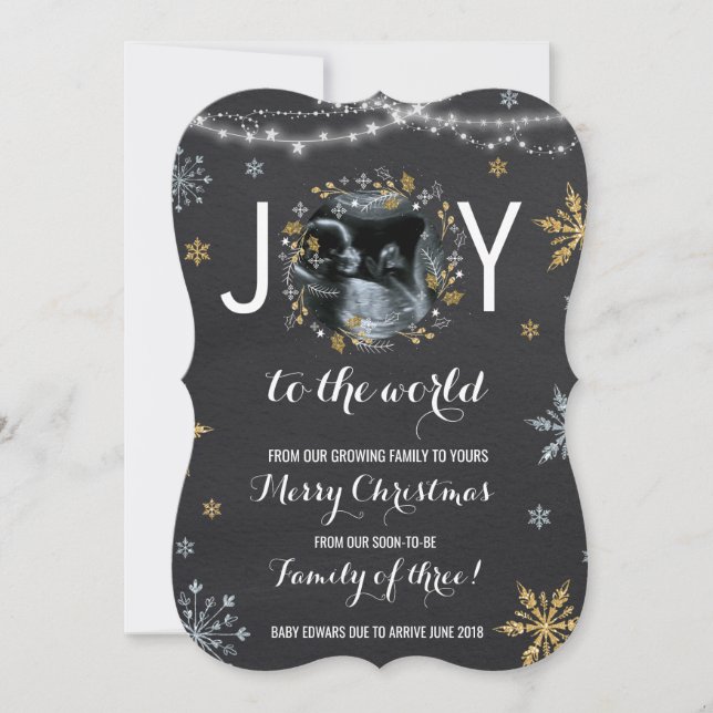 Christmas Pregnancy Announcement Christmas Photo (Front)