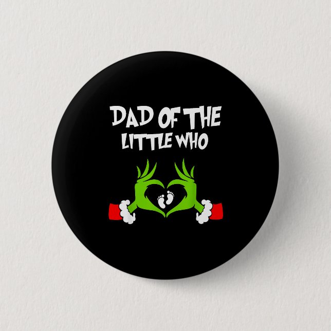 Christmas Pregnancy Announcement Funny Dad Of The  6 Cm Round Badge (Front)