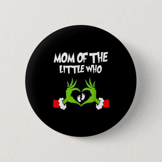 Christmas Pregnancy Announcement Funny Mom Of The  6 Cm Round Badge (Front)