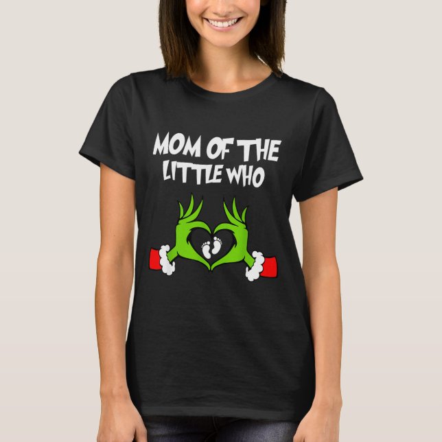 Christmas Pregnancy Announcement Funny Mom Of The  T-Shirt (Front)