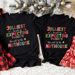 Christmas Pregnancy Announcement Matching Couple T-Shirt