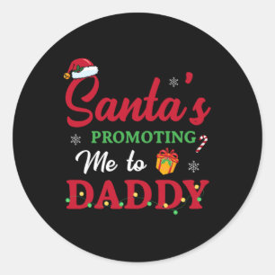 Christmas Pregnancy Announcement New Dad Mum Gift Classic Round Sticker
