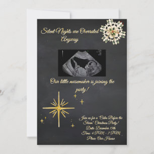 Christmas Pregnancy Chalkboard Invitation 