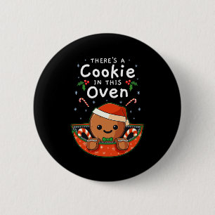 Christmas Pregnancy Gingerbread Man Baby Cookie In 6 Cm Round Badge