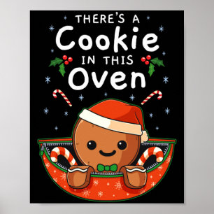 Christmas Pregnancy Gingerbread Man Baby Cookie In Poster