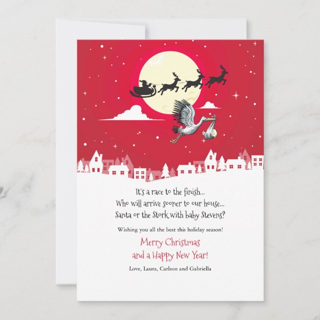 Christmas Pregnancy Holiday Card (Front)