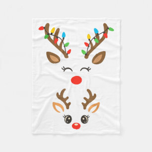 Christmas Pregnancy Reindeer Xmas Lights New Mom T Fleece Blanket