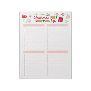 Christmas Prep Shopping List Notepad