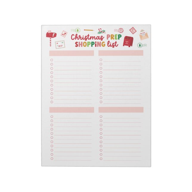 Christmas Prep Shopping List Notepad (Rotated)