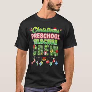 Christmas Preschool Teacher Crew Merry Pine Tree S T-Shirt