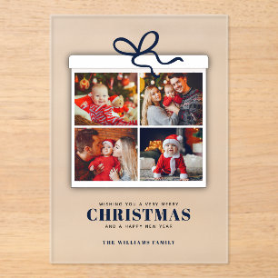 Christmas Present 4 Photo Collage  Acrylic Invitations