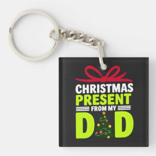 Christmas Present From My Dad Digital Art Design Key Ring