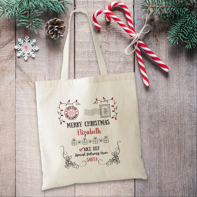 Christmas present from Santa Personalised Tote Bag (Creator Uploaded)