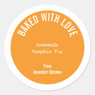 Christmas Present Gift Party Favor Pumpkin Pie Classic Round Sticker