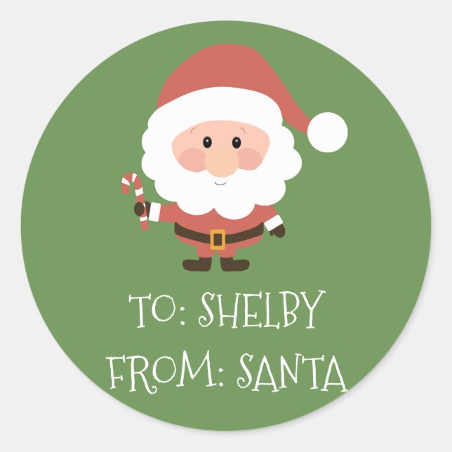 Christmas Present Sticker From Santa (Front)