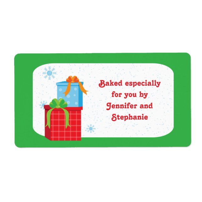 Christmas presents baked goods gift tag labels (Front)