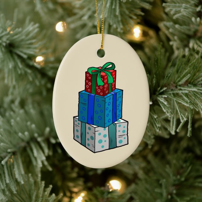 Christmas Presents Ceramic Tree Decoration (Tree)