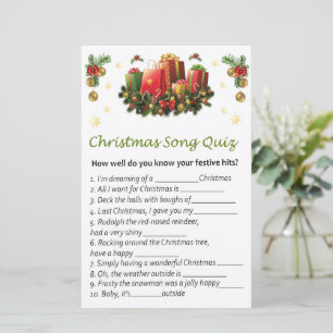 Christmas presents christmas song quiz game