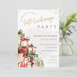 Christmas Presents Gift Exchange Party Invitation