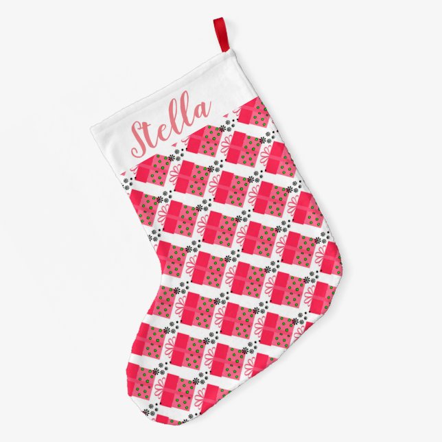 Christmas Presents Large Christmas Stocking (Back (Hanging))