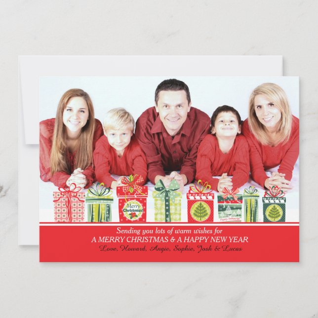 Christmas Presents Photo Card (Front)