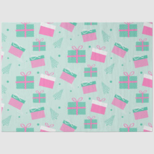 Christmas Presents Snowflakes Green Christmas Tissue Paper