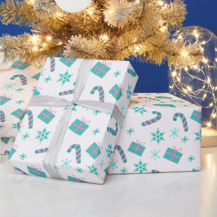 Christmas Presents Snowflakes Modern Christmas Wrapping Paper