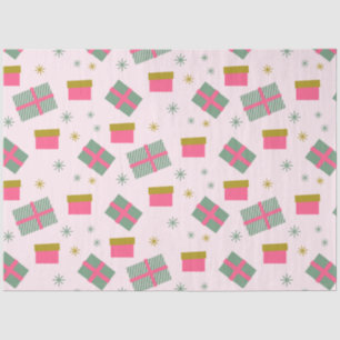 Christmas Presents Snowflakes Pink Christmas Tissue Paper