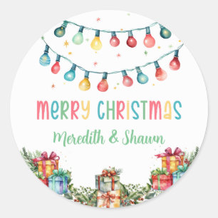 Christmas Presents & String Lights Stickers