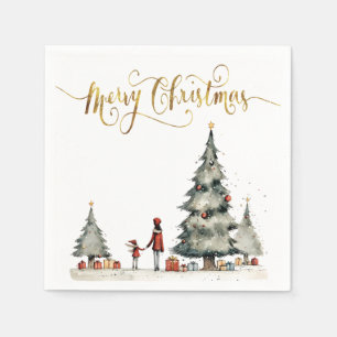 Christmas presents under the tree napkin