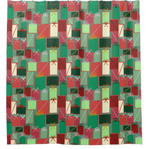 Christmas Presents with Ribbons and Bows Shower Curtain