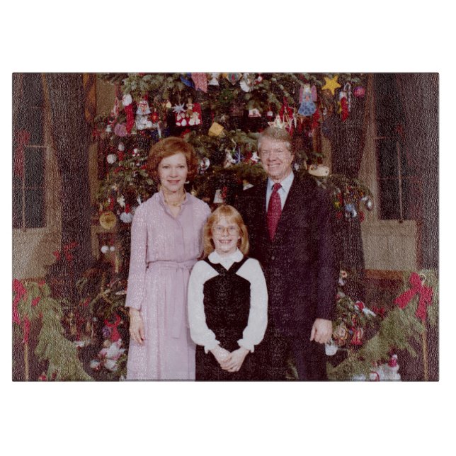 Christmas President James Jimmy Carter White House Cutting Board (Front)