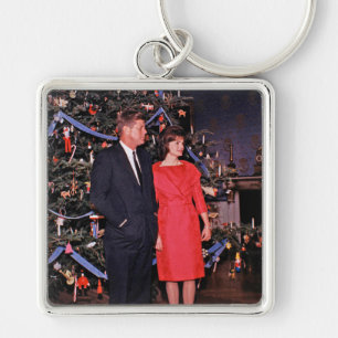 Christmas President John & Jacqueline Kennedy Key Ring