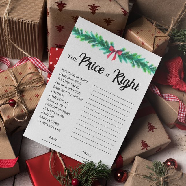 Christmas Price is Right Baby Shower Game Card  (Creator Uploaded)