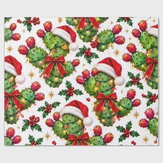 Christmas Prickly Pear Cactus Wrapping Paper