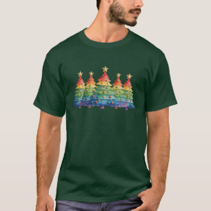 Christmas Pride Rainbow LGBTQ Equal Rights Gay  T-Shirt
