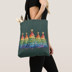 Christmas Pride Rainbow LGBTQ Equal Rights Gay  Tote Bag