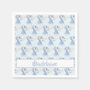 Christmas Princess Owl Winter Snowflakes Napkin