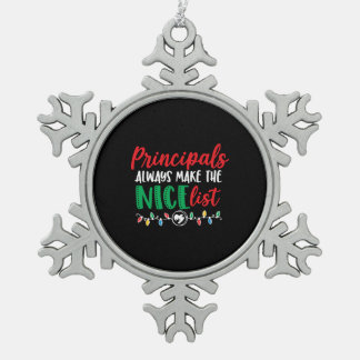 Christmas principal, principal design     snowflake pewter christmas ornament