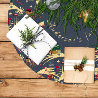Christmas print featuring gifts and sweets 