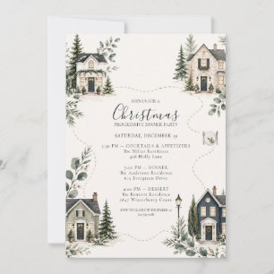 Christmas Progressive Dinner Party Neighbourhood Invitation
