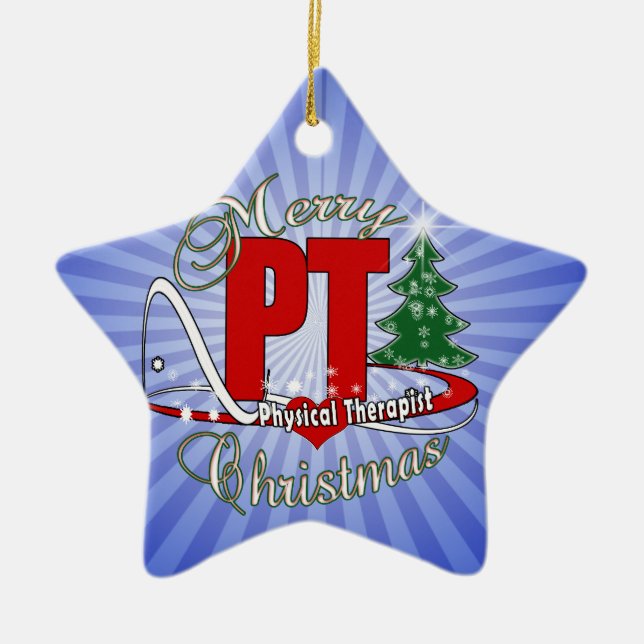 CHRISTMAS PT Physical Therapist Ceramic Tree Decoration (Front)