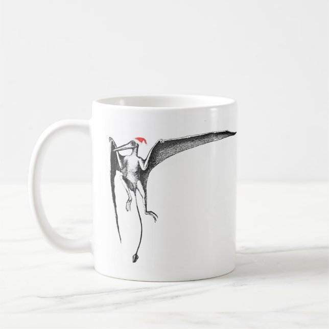 Christmas Pterodactyl Coffee Mug (Left)