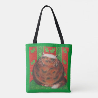 Christmas Pud all over tote bag green