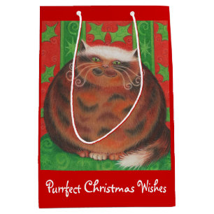 Christmas Pud Christmas Wishes gift bag red