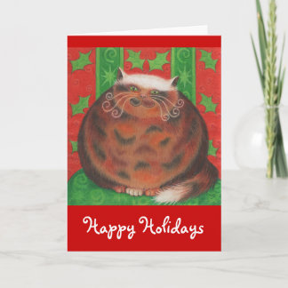 Christmas Pud Happy Holidays greetings card