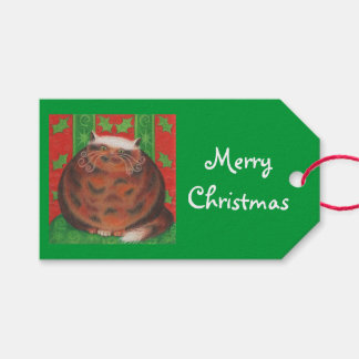 Christmas Pud Merry Christmas gift tags green